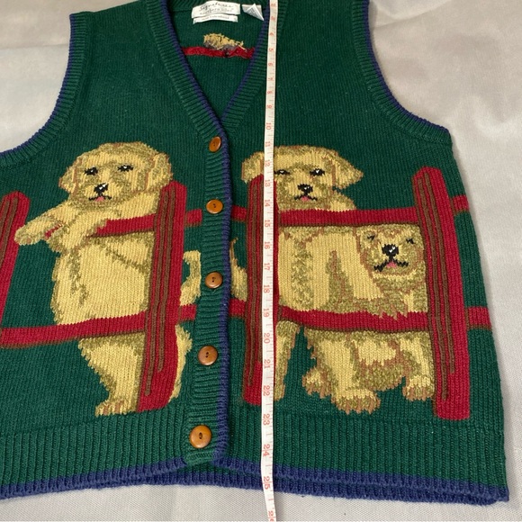 Signatures By Northern Isles Sweater Vest Women’s XL Dogs Hand Knitted Grandma - Picture 5 of 7